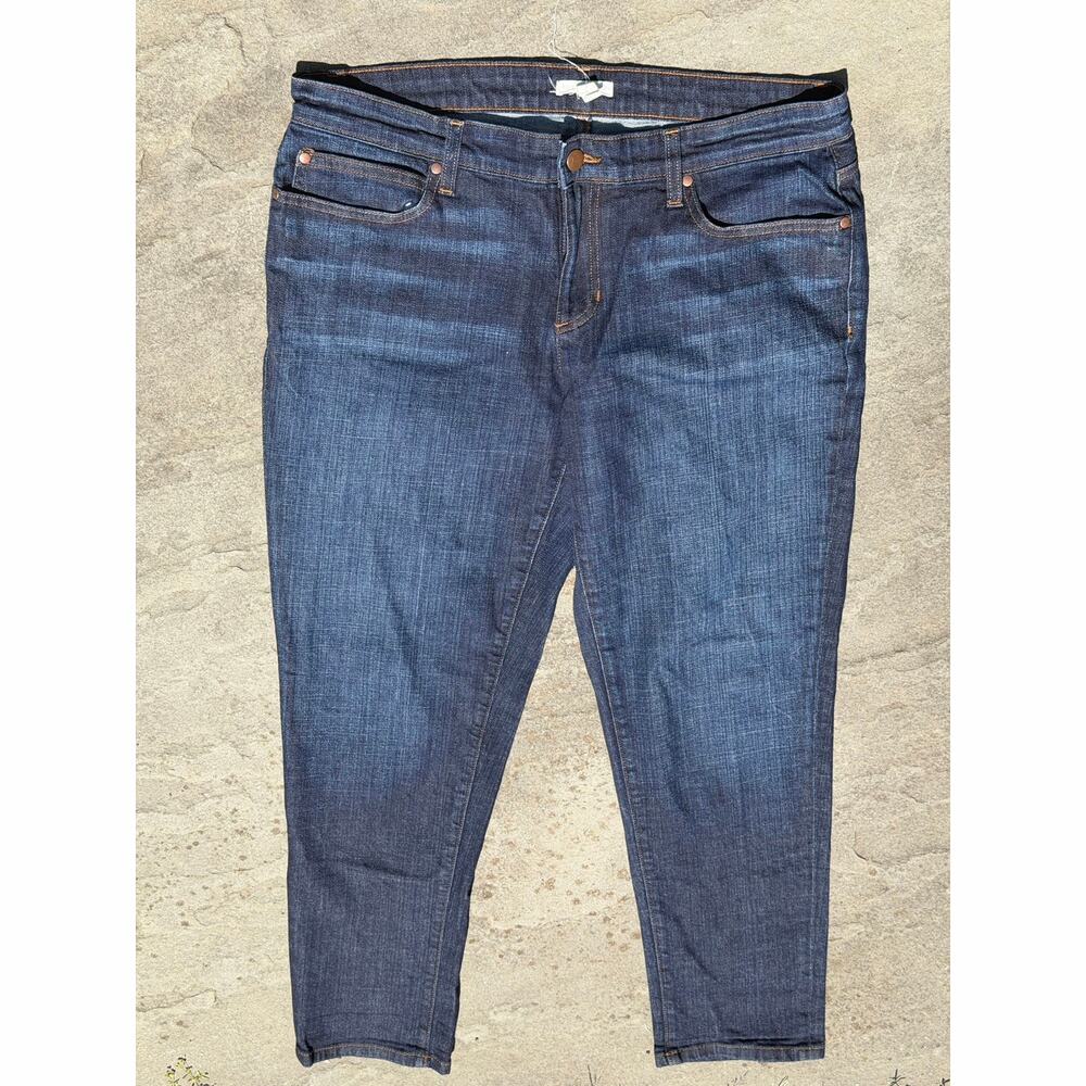 Eileen Fisher Dark Wash Stretch Ankle Slim Jeans Size 12